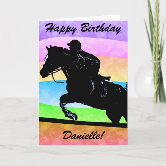 Personalized Happy Birthday Horse Card Kaart (Voorkant)