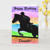 Personalized Happy Birthday Horse Card Kaart (Gele Bloem)