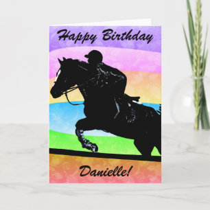 Personalized Happy Birthday Horse Card Kaart