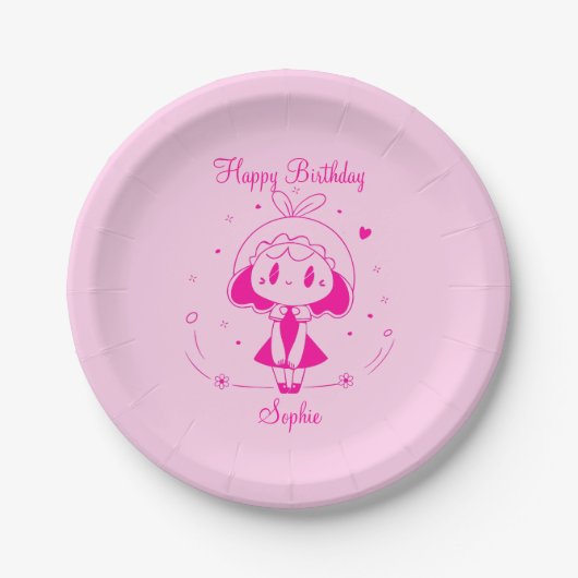 Personalized Happy Birthday  Papieren Bordje (Voorkant)