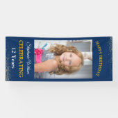 Personalized Happy Birthday Photo Celebration  Spandoek (Horizontaal)