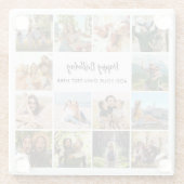Personalized Happy Birthday Photo Collage Glazen Onderzetter (Achterkant)