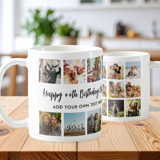 Personalized Happy Birthday Photo Collage Mug Koffiemok