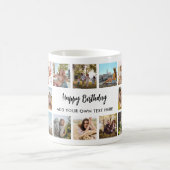 Personalized Happy Birthday Photo Collage Mug Koffiemok (Center)