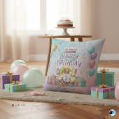 Personalized Happy Birthday Photo, Custom Name Kussen