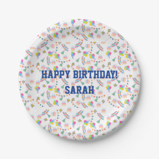 Personalized happy birthday plate papieren bordje