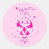 Personalized Happy Birthday Ronde Sticker (Voorkant)
