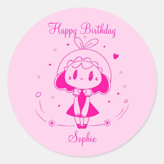 Personalized Happy Birthday  Ronde Sticker (Voorkant)