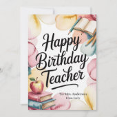 Personalized Happy Birthday Teacher Kaart (Voorkant)