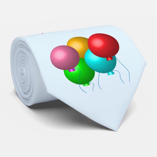 Personalized Happy Birthday Vibes Helium Balloons Stropdas (Opgerold)