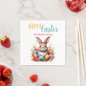 Personalized Happy Easter Bunny Eggs Family  Servet (Insitu)
