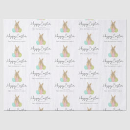 Personalized Happy Easter Bunny Watercolor Tissuepapier