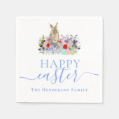 Personalized Happy Easter Cute Bunny Wildflower Servet (Voorkant)