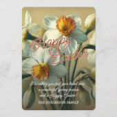 Personalized Happy Easter Daffodil Floral Card Feestdagenkaart (Voorkant)