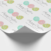Personalized Happy Easter Eggs Watercolor Cadeaupapier (Hoek)