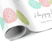 Personalized Happy Easter Eggs Watercolor Cadeaupapier (Rol Hoek)