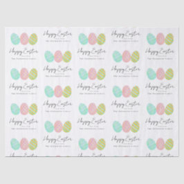 Personalized Happy Easter Eggs Watercolor Tissuepapier