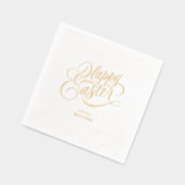 Personalized Happy Easter Elegant Typography Folie Servetten (Links)