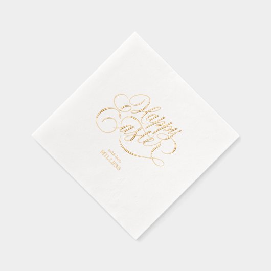 Personalized Happy Easter Elegant Typography Folie Servetten (Rechts)
