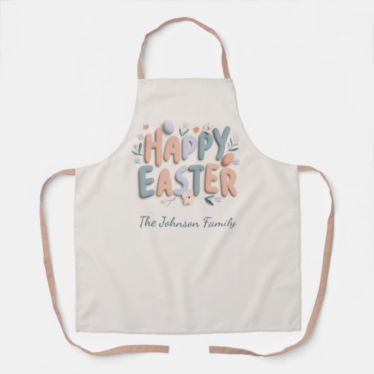 Personalized Happy Easter Family Apron Schort (Voorkant)