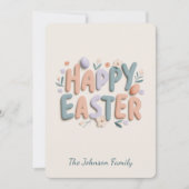 Personalized Happy Easter Family Greeting Card Feestdagenkaart (Voorkant)