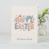 Personalized Happy Easter Family Greeting Card Feestdagenkaart (Staand voorkant)