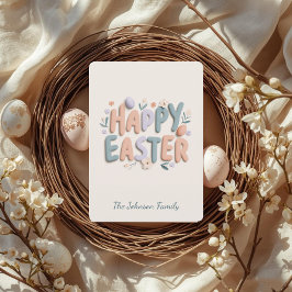 Personalized Happy Easter Family Greeting Card Feestdagenkaart