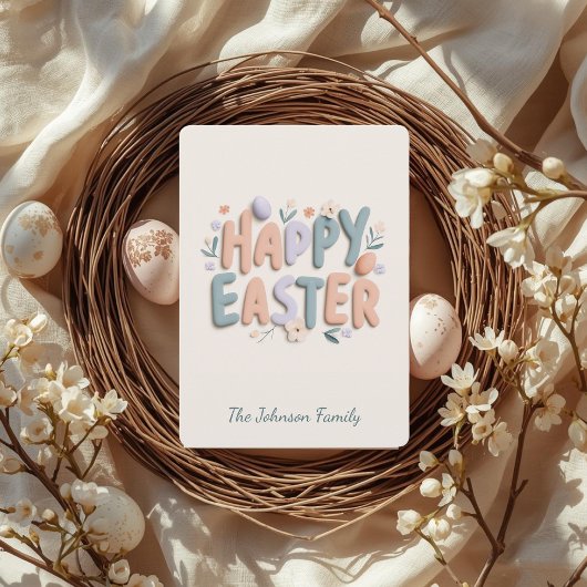 Personalized Happy Easter Family Greeting Card Feestdagenkaart
