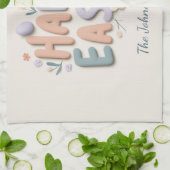 Personalized Happy Easter Family Kitchen Towel Theedoek (Gevouwen)