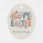 Personalized Happy Easter Family Ornament (Voorkant)