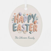 Personalized Happy Easter Family Ornament (Achterkant)