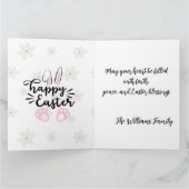Personalized Happy Easter Folded Greeting Card Kaart (Binnen)