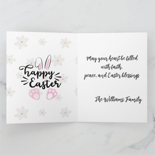 Personalized Happy Easter Folded Greeting Card Kaart (Binnen)