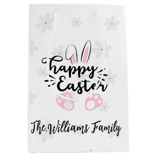 Personalized Happy Easter Gift Bag Medium Cadeauzakje (Voorkant)