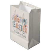 Personalized Happy Easter Gift Bag Medium Cadeauzakje (Voorkant Gekanteld)