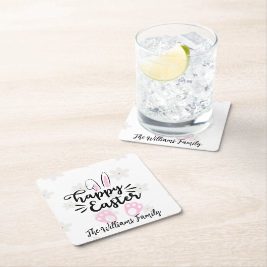Personalized Happy Easter Paper Coaster Kartonnen Onderzetters (Insitu)