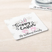Personalized Happy Easter Paper Coaster Kartonnen Onderzetters (Schuin)