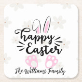 Personalized Happy Easter Paper Coaster Kartonnen Onderzetters (Voorkant)