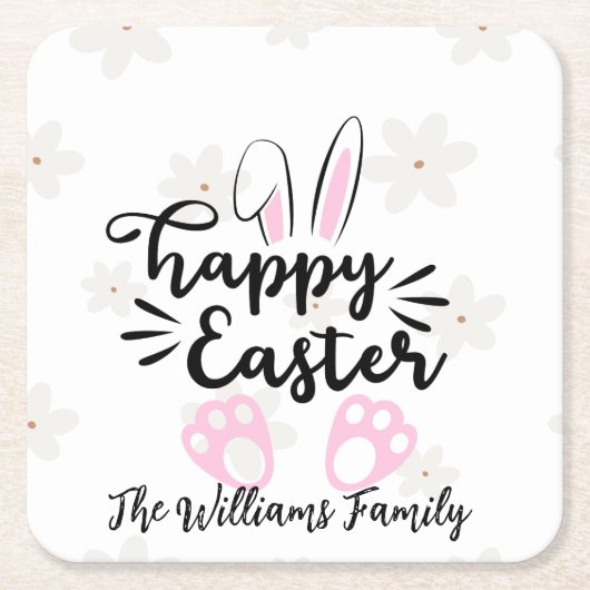 Personalized Happy Easter Paper Coaster Kartonnen Onderzetters (Voorkant)