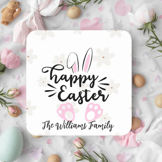 Personalized Happy Easter Paper Coaster Kartonnen Onderzetters