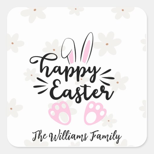 Personalized Happy Easter Sticker (Voorkant)