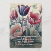 Personalized Happy Easter Tulips Easter Card Feestdagenkaart (Voorkant)