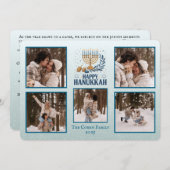 Personalized Happy Hanukkah Card with 5 Photos Feestdagenkaart (Voorkant / Achterkant)