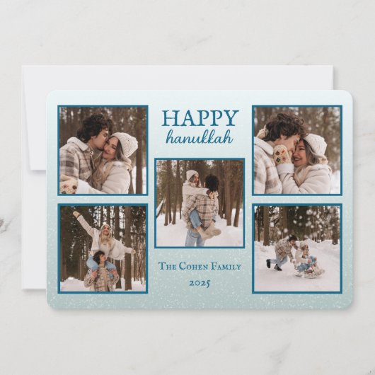 Personalized Happy Hanukkah Card with Photos Feestdagenkaart (Voorkant)
