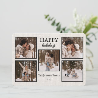 Personalized Happy Holidays Card with Photos Feestdagenkaart