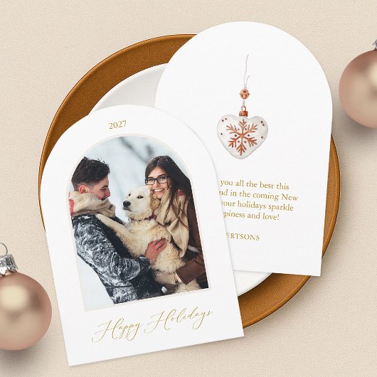 Personalized Happy Holidays Photo Card Kaart