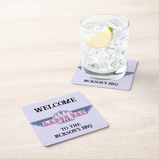 Personalized Happy Labor Day Kartonnen Onderzetters (Insitu)