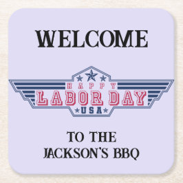 Personalized Happy Labor Day Kartonnen Onderzetters