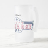Personalized Happy Labor Day Matglas Bierpul (Voorkant rechts)
