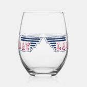 Personalized Happy Labor Day Wijnglas Zonder Voet (Rechts)